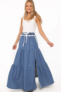 Scout Tiered Denim Maxi Skirt
