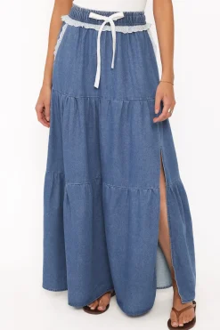 Scout Tiered Denim Maxi Skirt