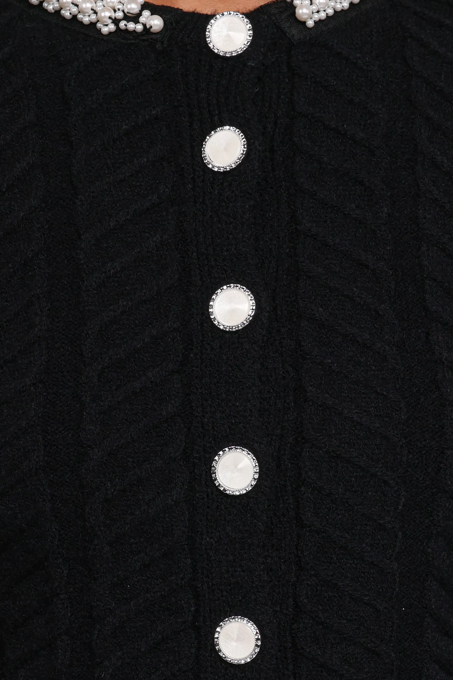 Sheena Rhinestone Collar Holiday Cardigan