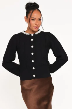 Sheena Rhinestone Collar Holiday Cardigan