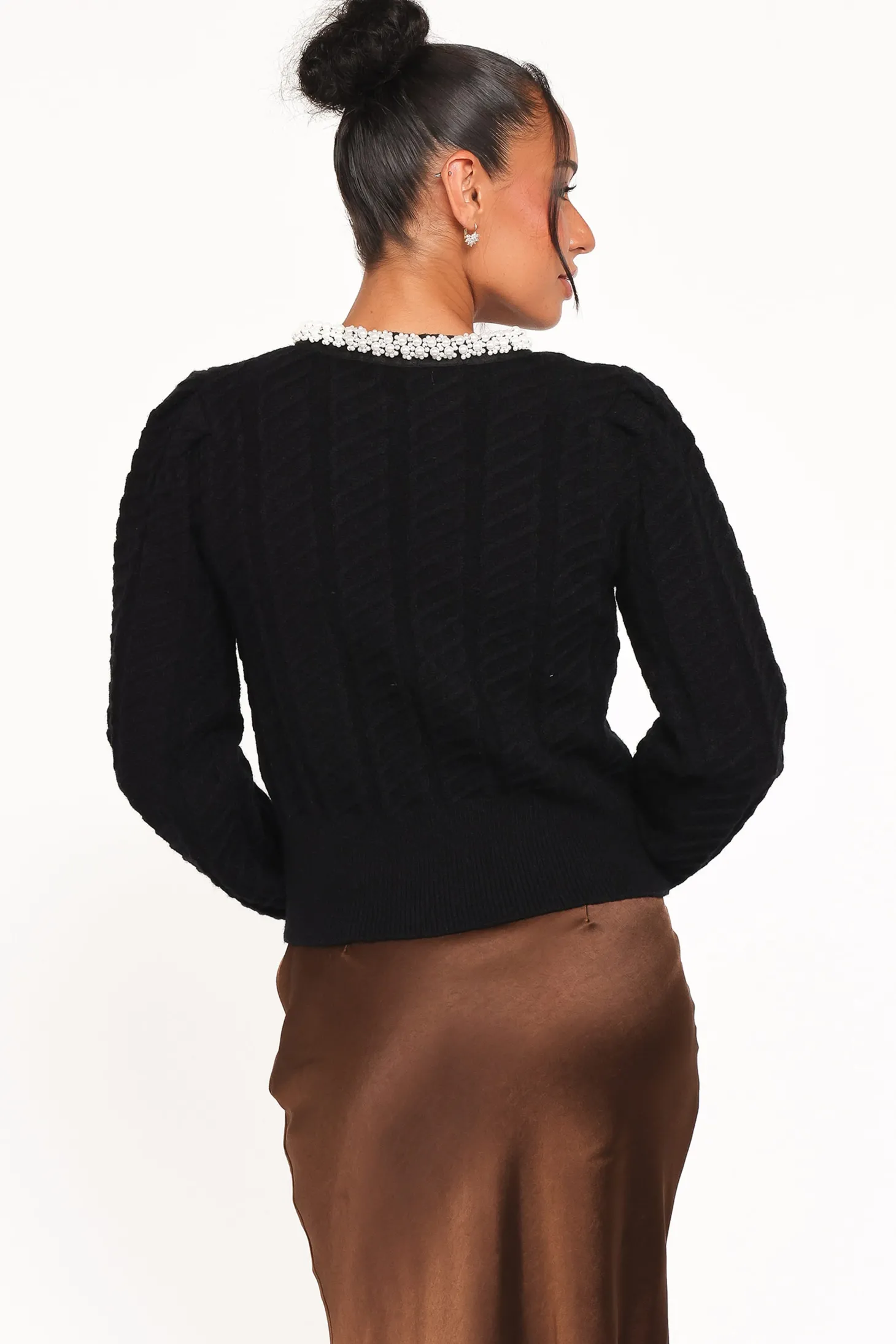 Sheena Rhinestone Collar Holiday Cardigan