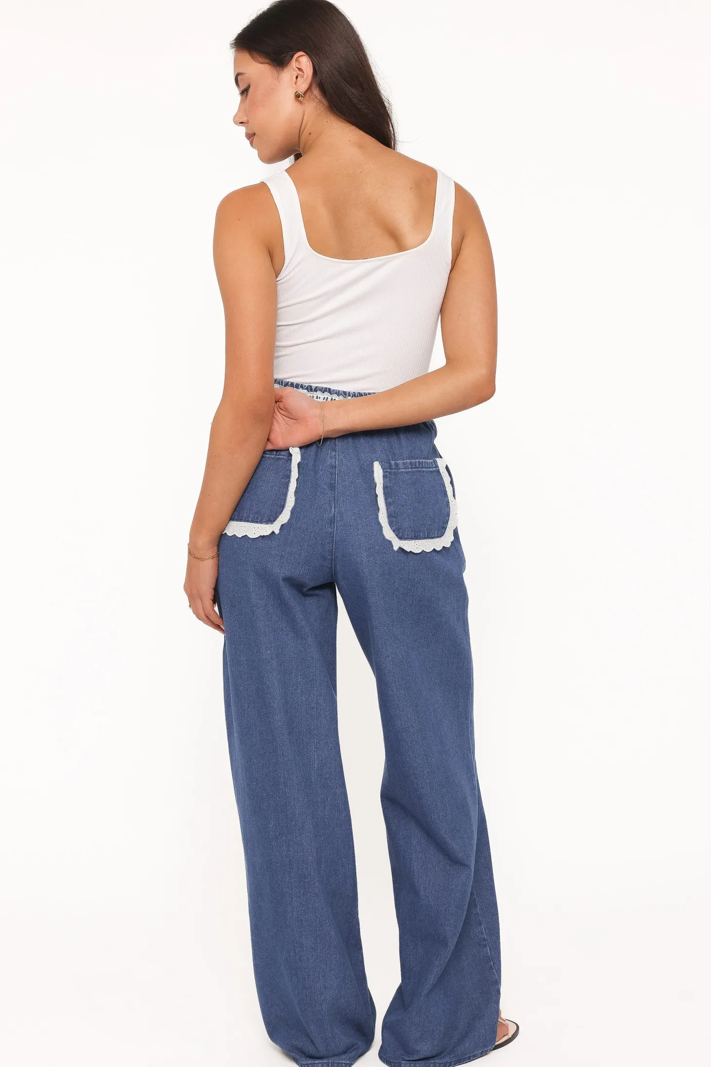Siun Wide Leg Denim Joggers