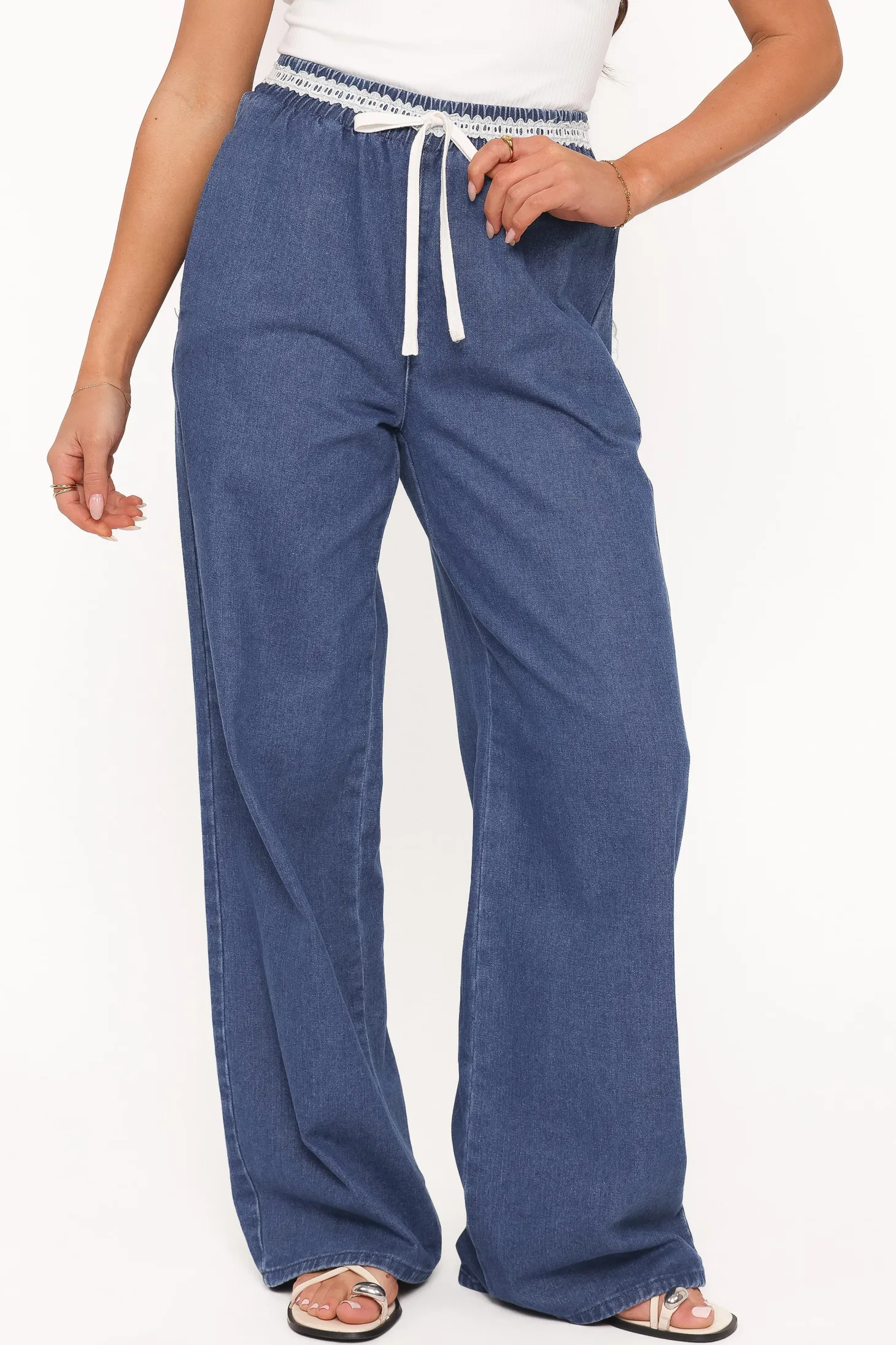 Siun Wide Leg Denim Joggers