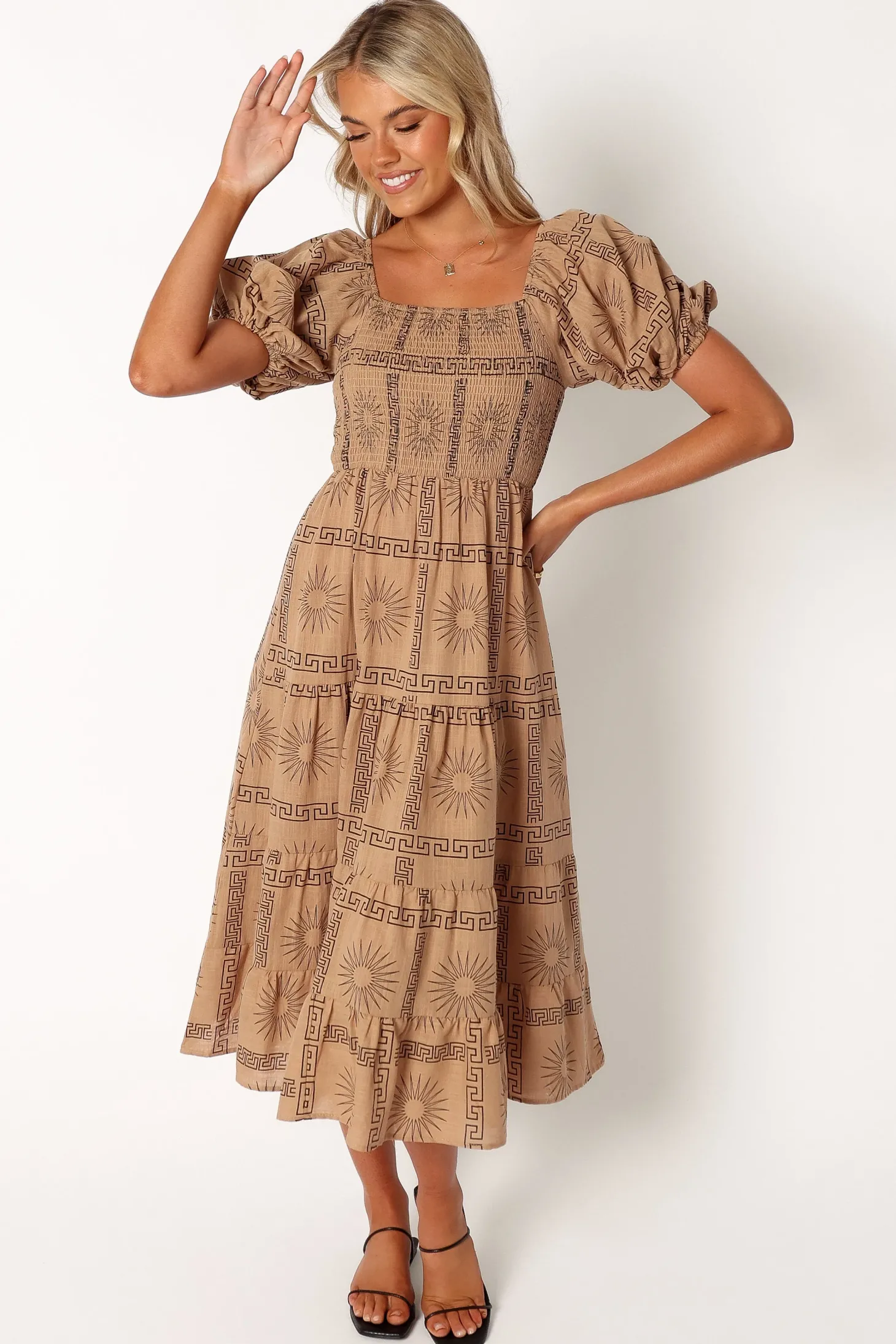 Soliel Puff Sleeve Midi Dress