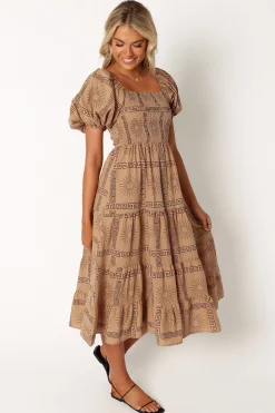 Soliel Puff Sleeve Midi Dress
