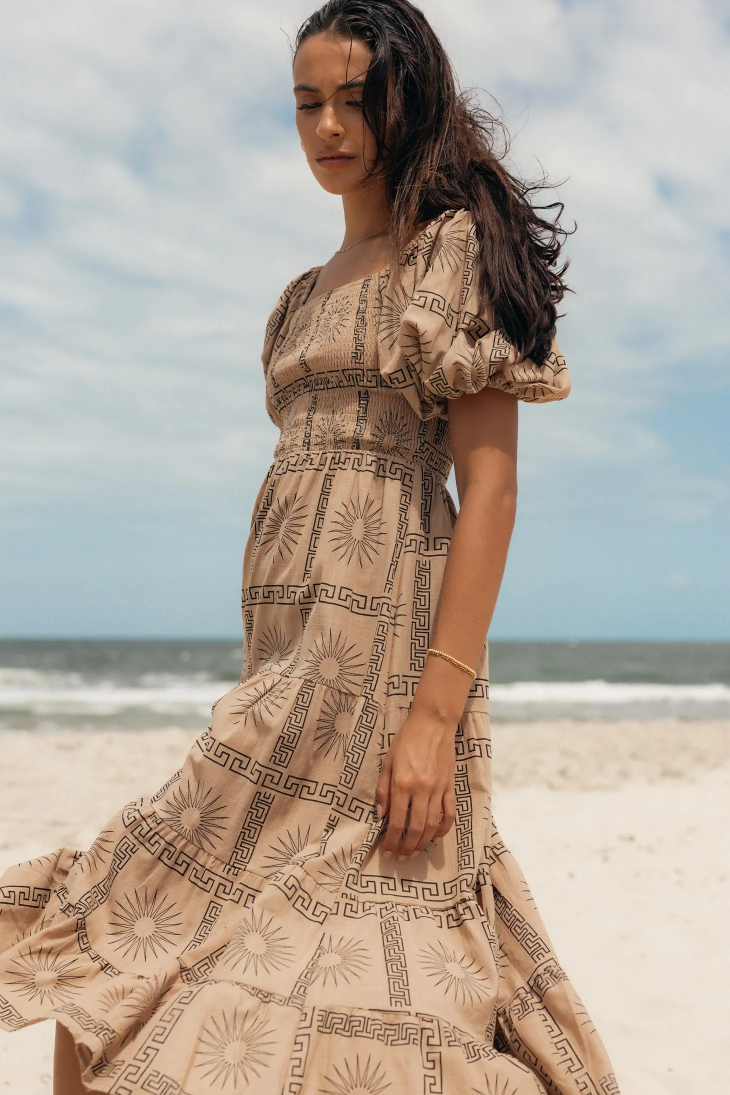 Soliel Puff Sleeve Midi Dress