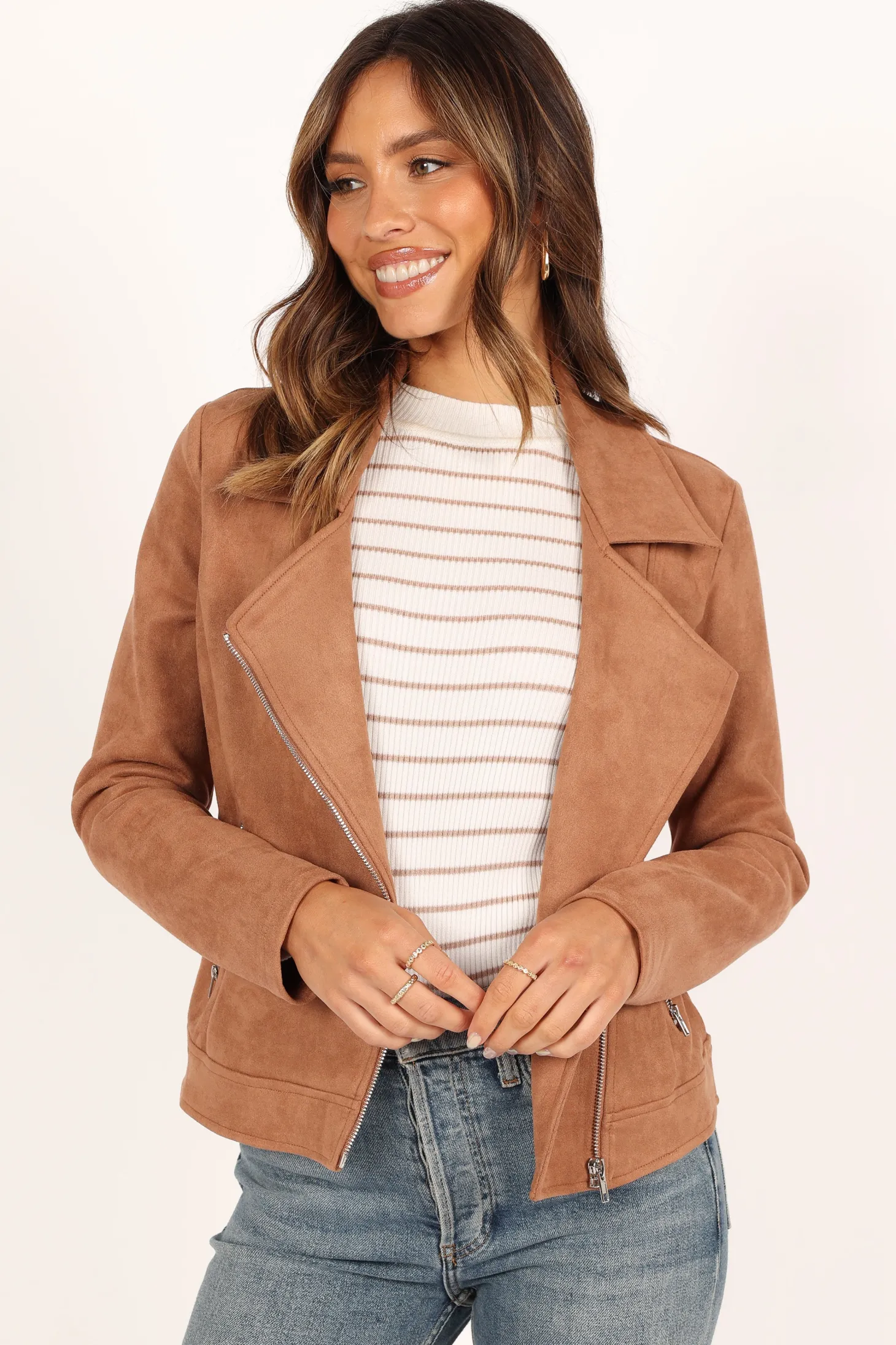 Spencer Faux Suede Moto Jacket