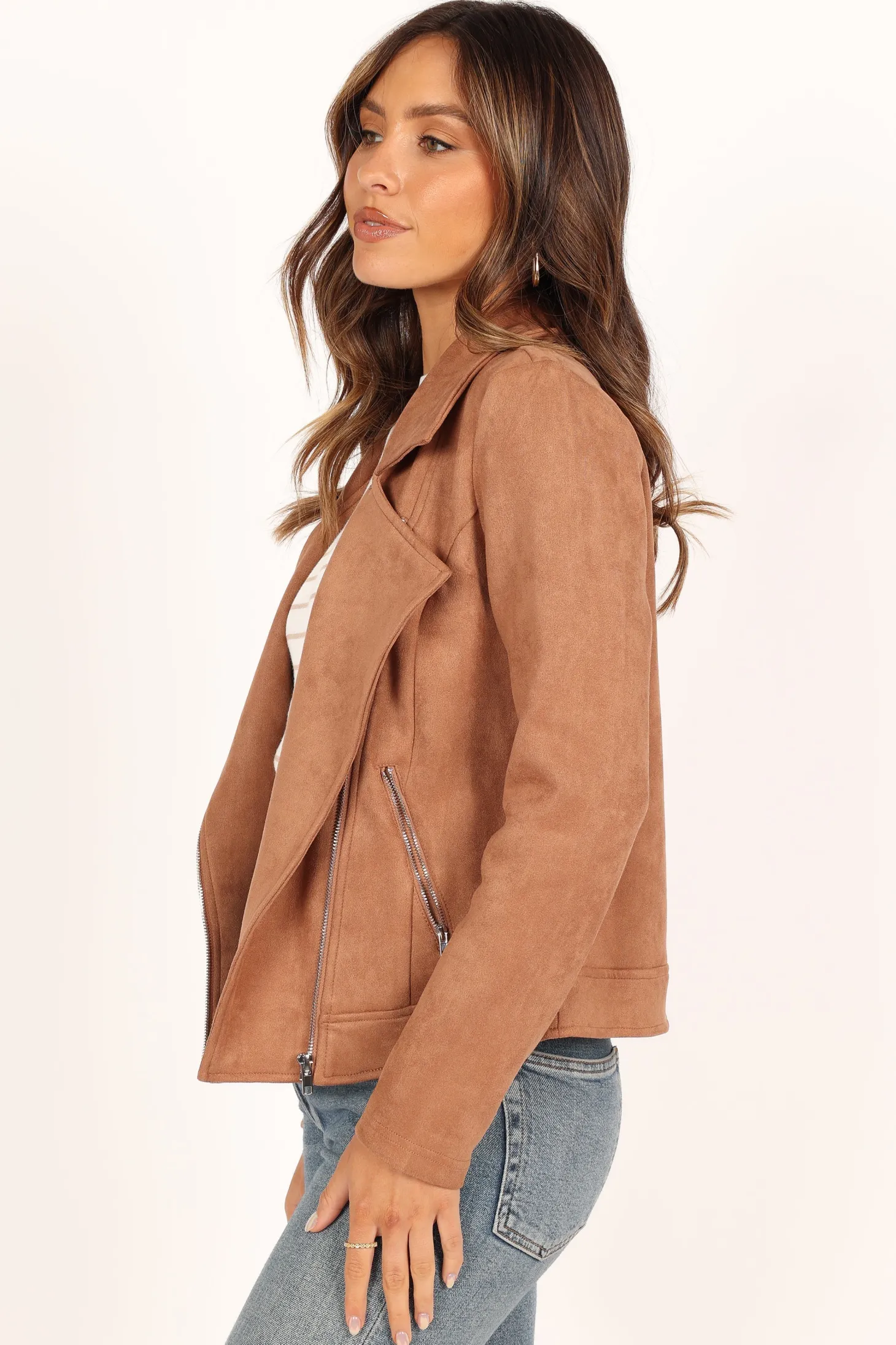Spencer Faux Suede Moto Jacket