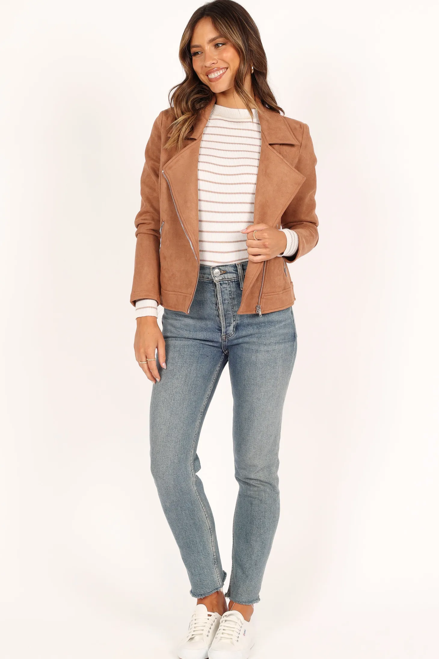 Spencer Faux Suede Moto Jacket