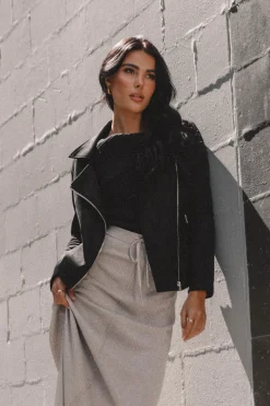 Spencer Faux Suede Moto Jacket