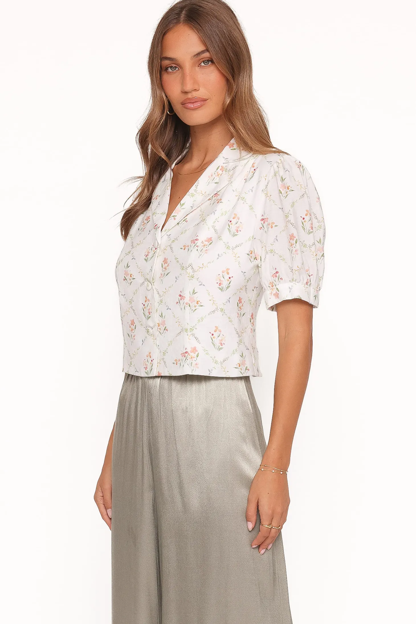 Steele Button Front Top