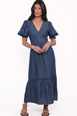 Steele Puff Sleeve Midi Dress