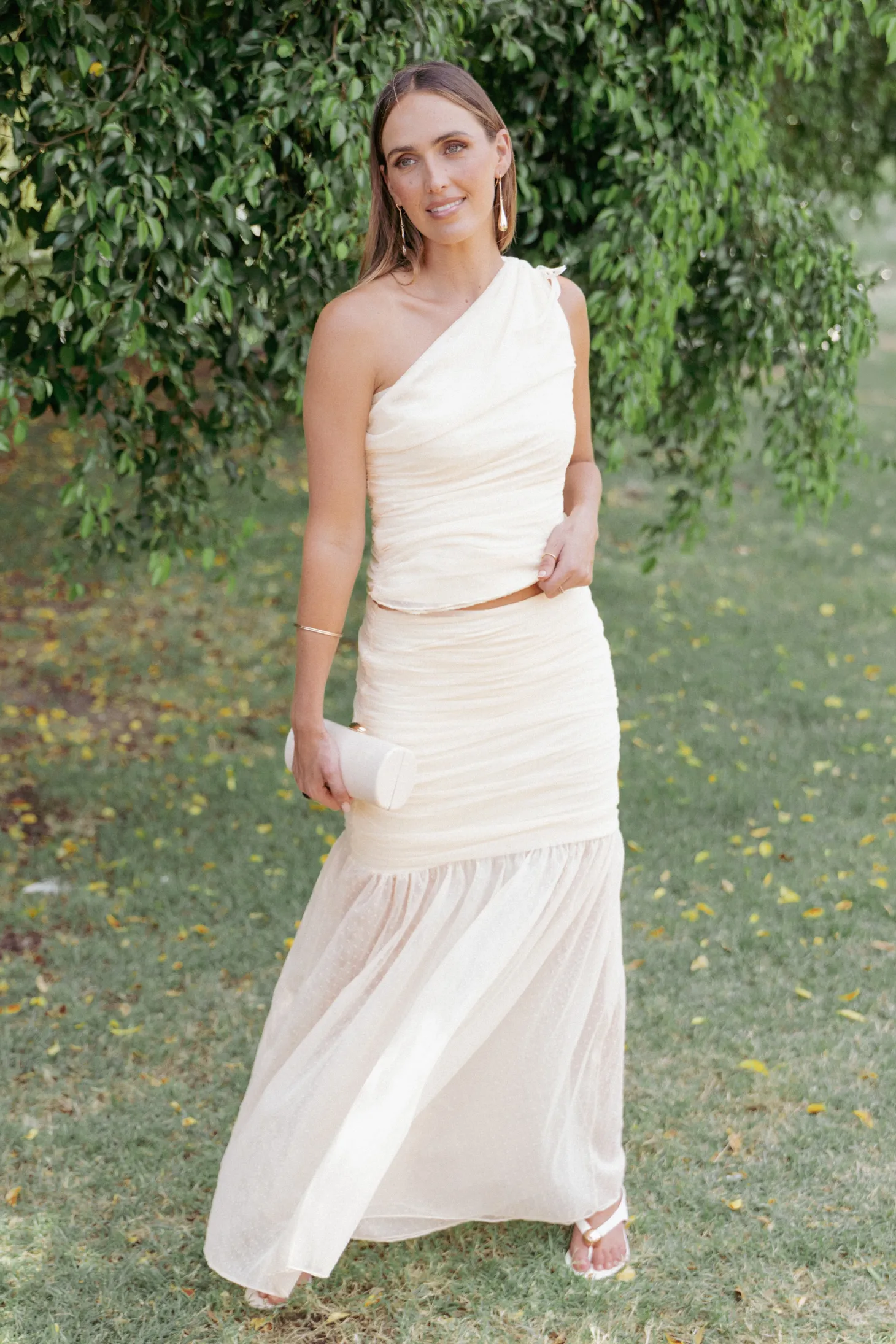 Susan Mesh One Shoulder Top