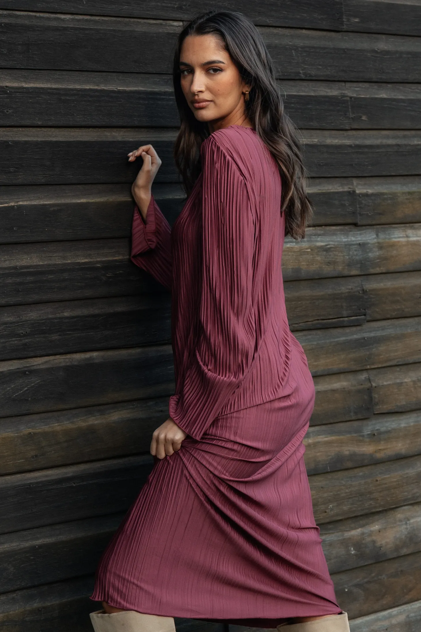 Tannikah Plisse Midi Dress
