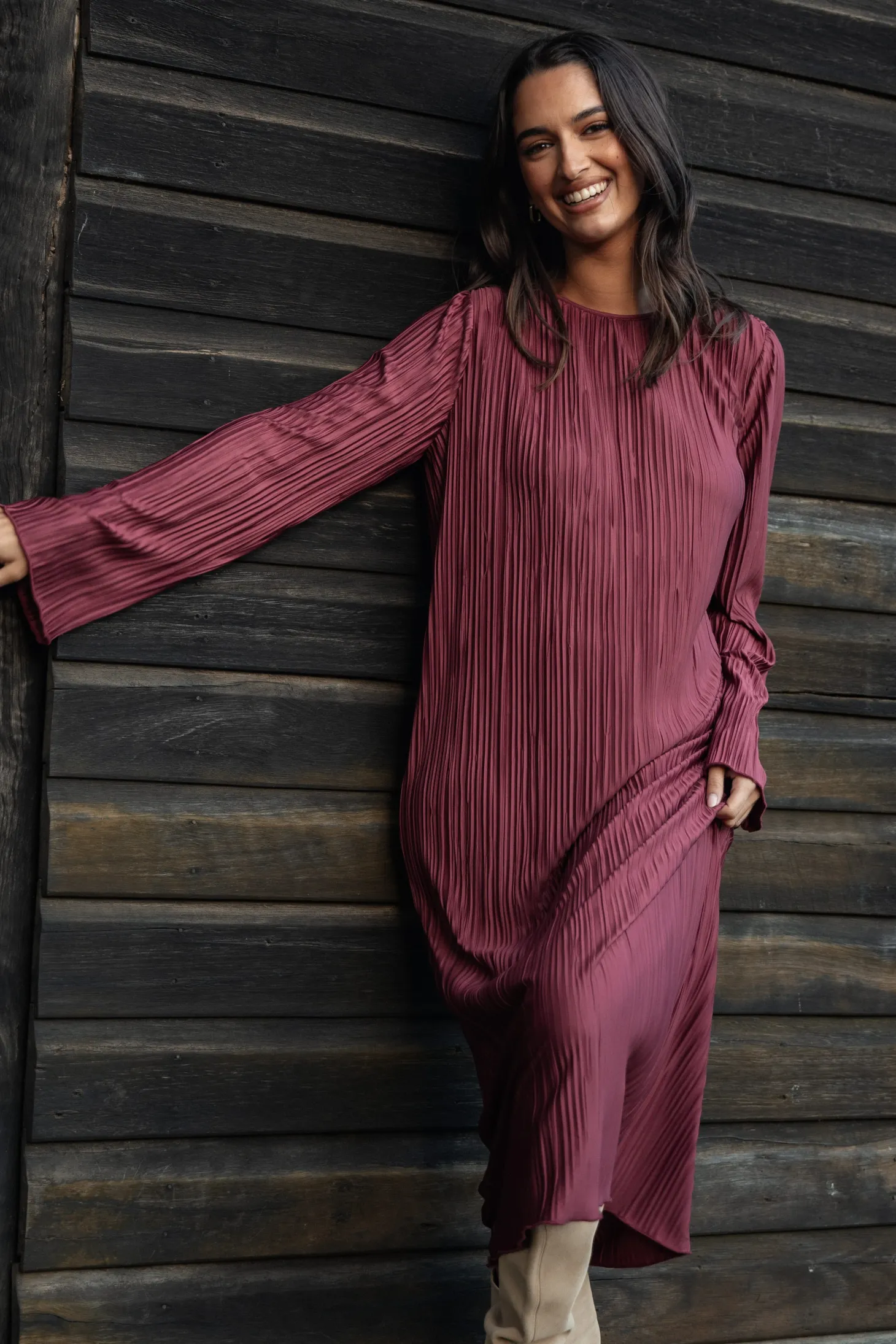 Tannikah Plisse Midi Dress