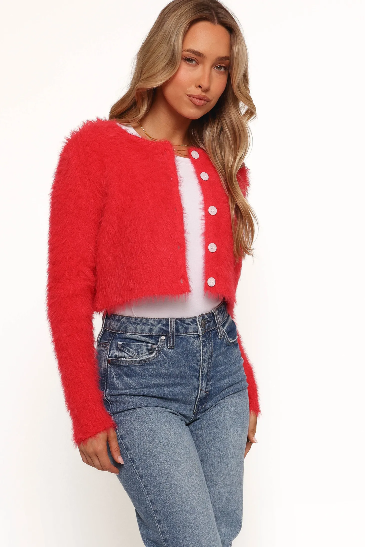 Tavan Crop Button Front Cardigan