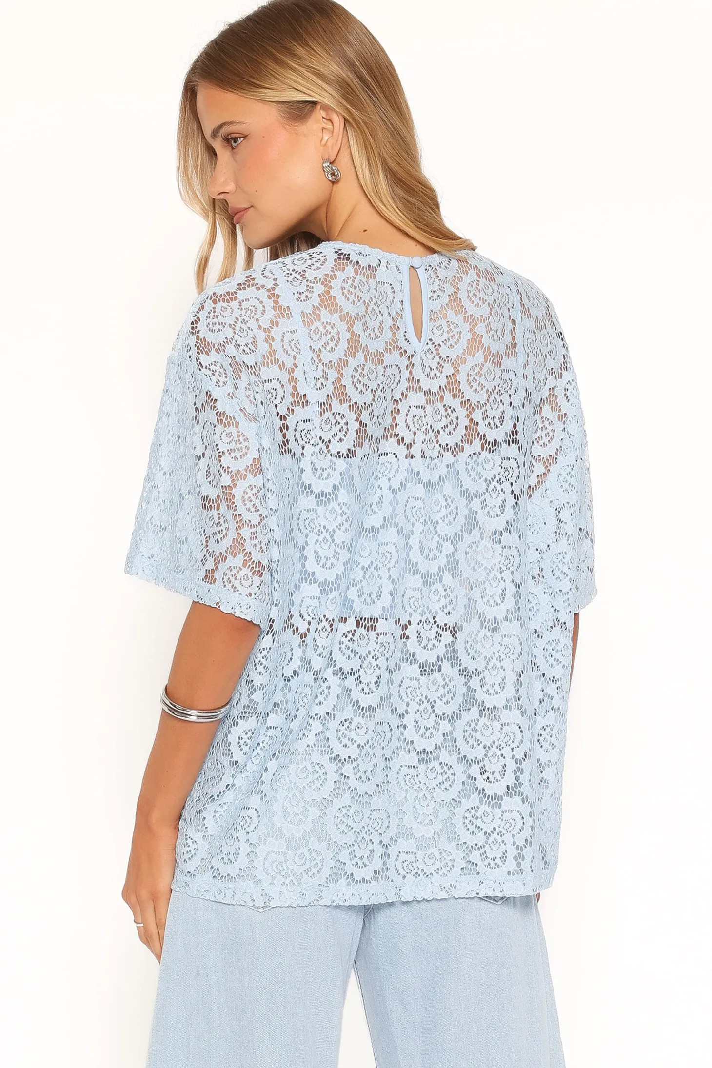 Tia Sheer Lace Tee Top