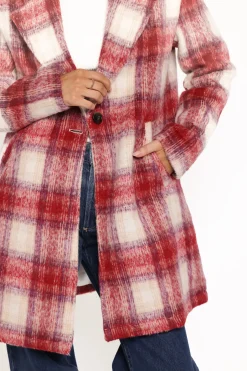Travistine Long Plaid Coat