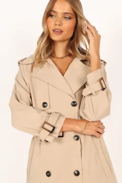 Trina Button Front Trench Coat