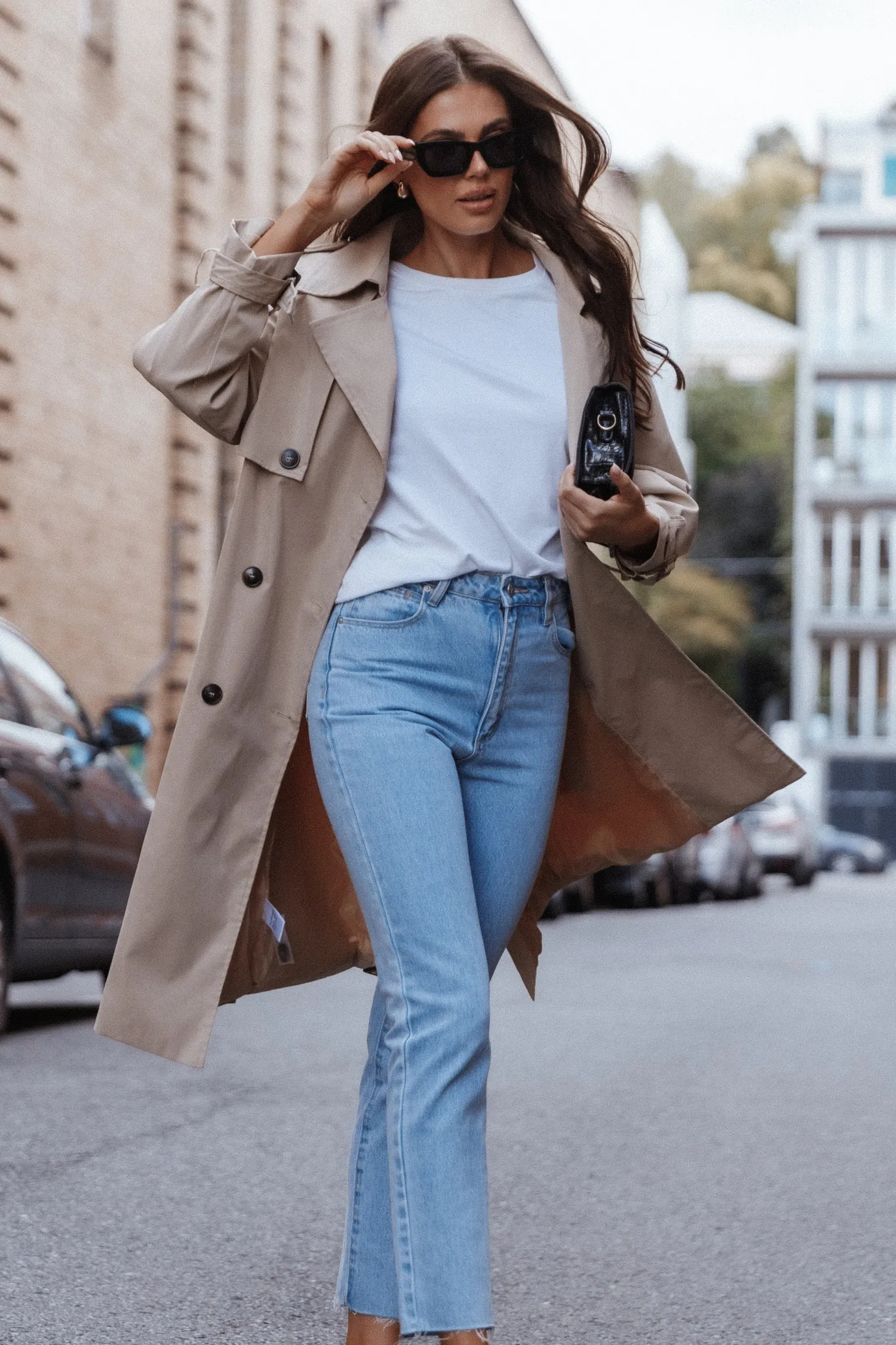 Trina Button Front Trench Coat