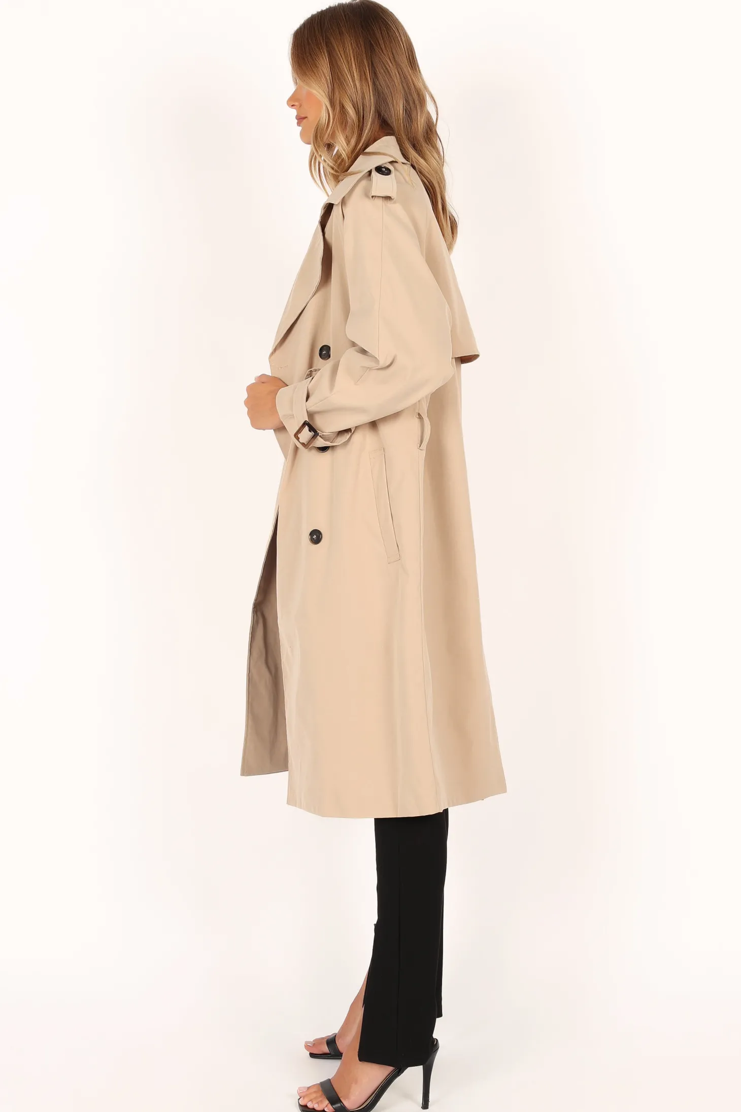 Trina Button Front Trench Coat