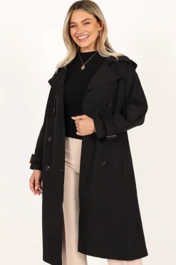 Trina Button Front Trench Coat
