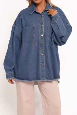 Twiggy Frayed Edge Denim Shacket