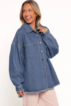 Twiggy Frayed Edge Denim Shacket