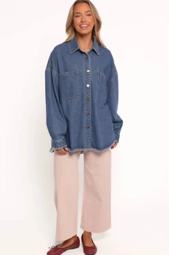 Twiggy Frayed Edge Denim Shacket