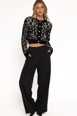 Tyra Animal Print Faux Mohair Cardigan