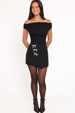 Tyra Mini Skirt With Embellished Bows