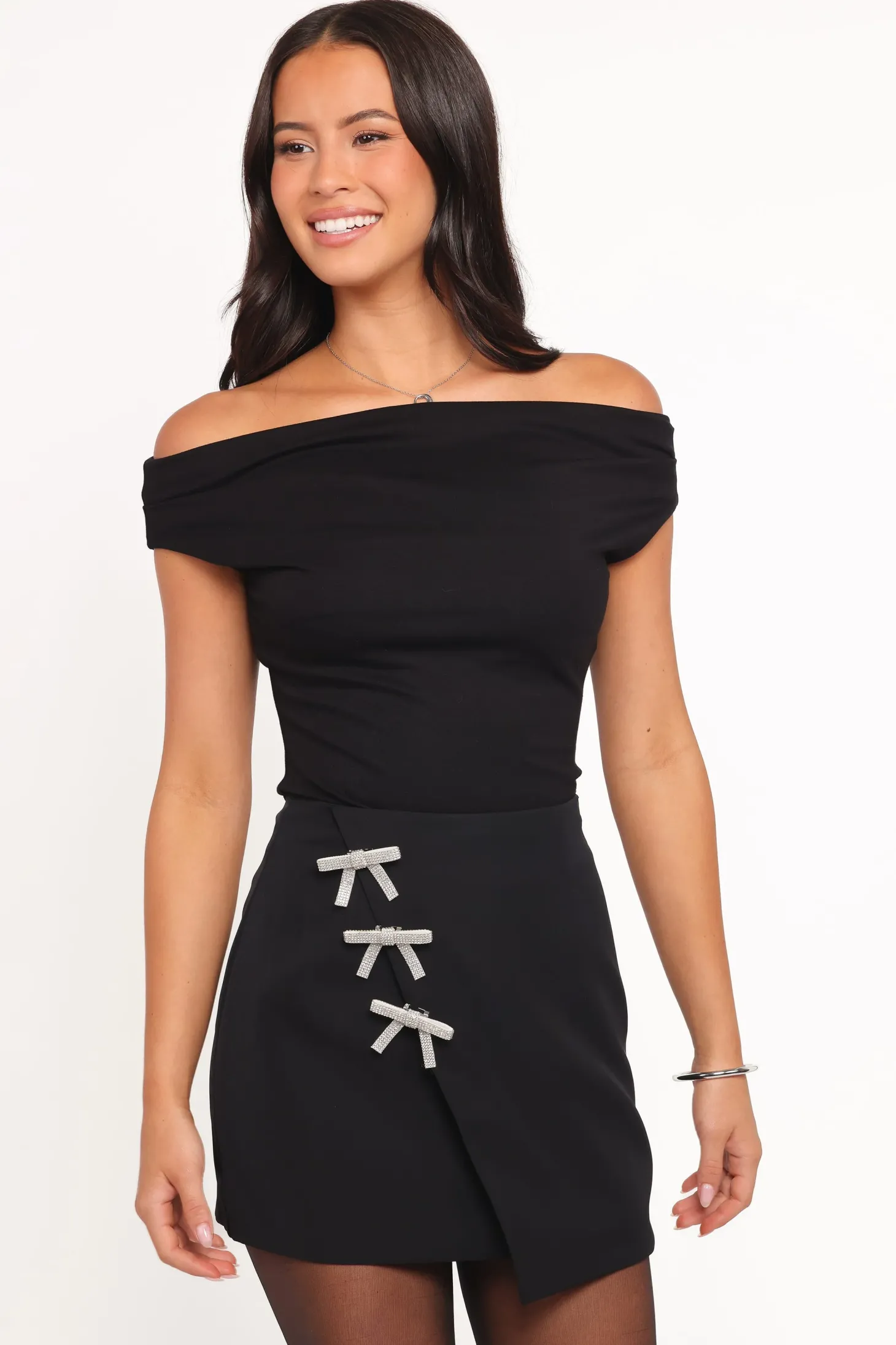 Tyra Mini Skirt With Embellished Bows