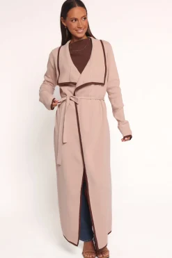 Vallis Contrast Trim Long Cardigan