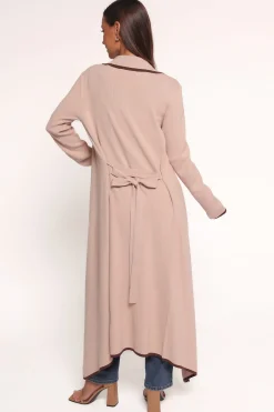 Vallis Contrast Trim Long Cardigan