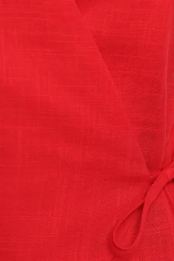 Vanni Wrap Front Linen Top
