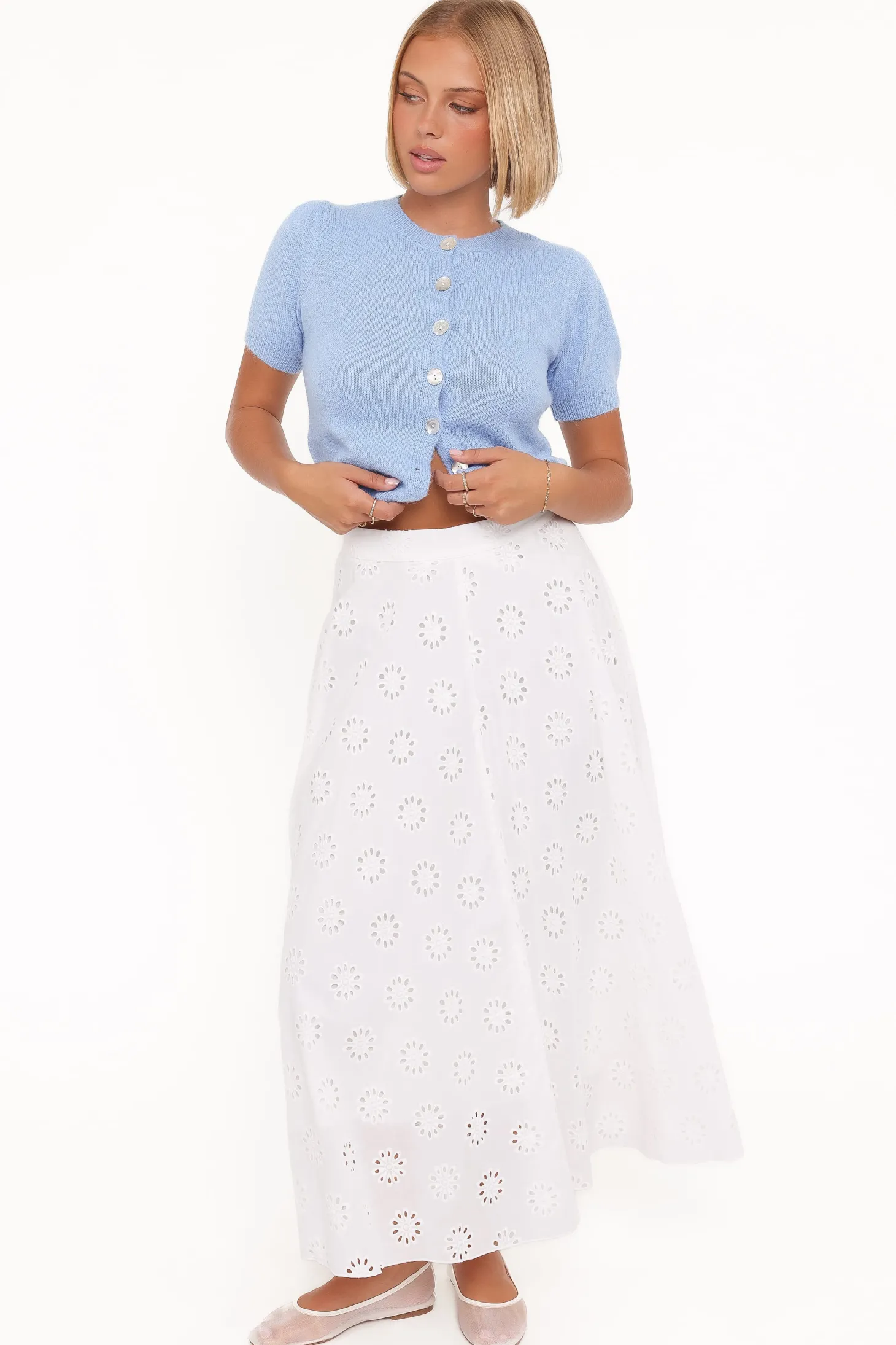 Varia Eyelet Maxi Skirt