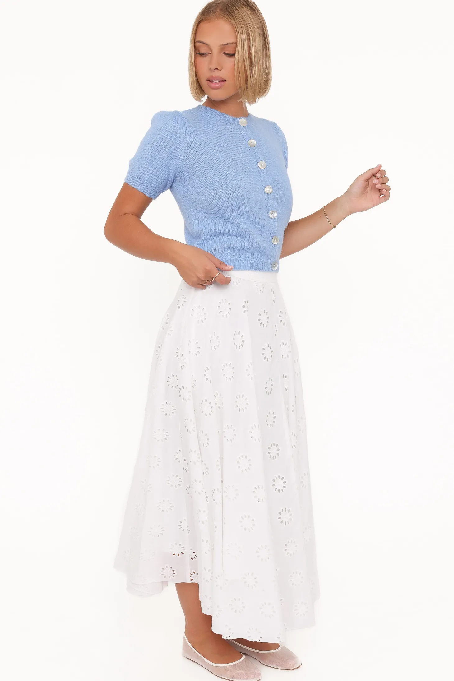 Varia Eyelet Maxi Skirt