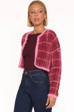 Viola Plaid Button Front Cardigan