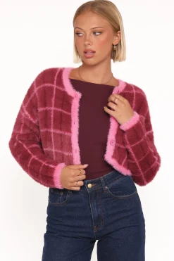 Viola Plaid Button Front Cardigan