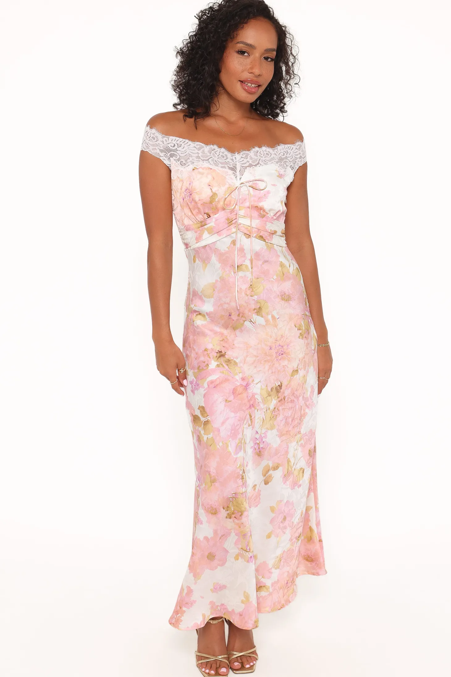 Voss Off Shoulder Lace Maxi Dress