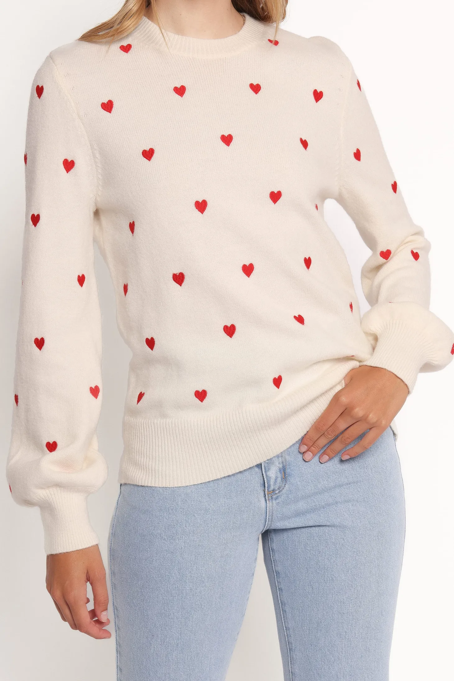 Xadie All Over Mini Heart Sweater