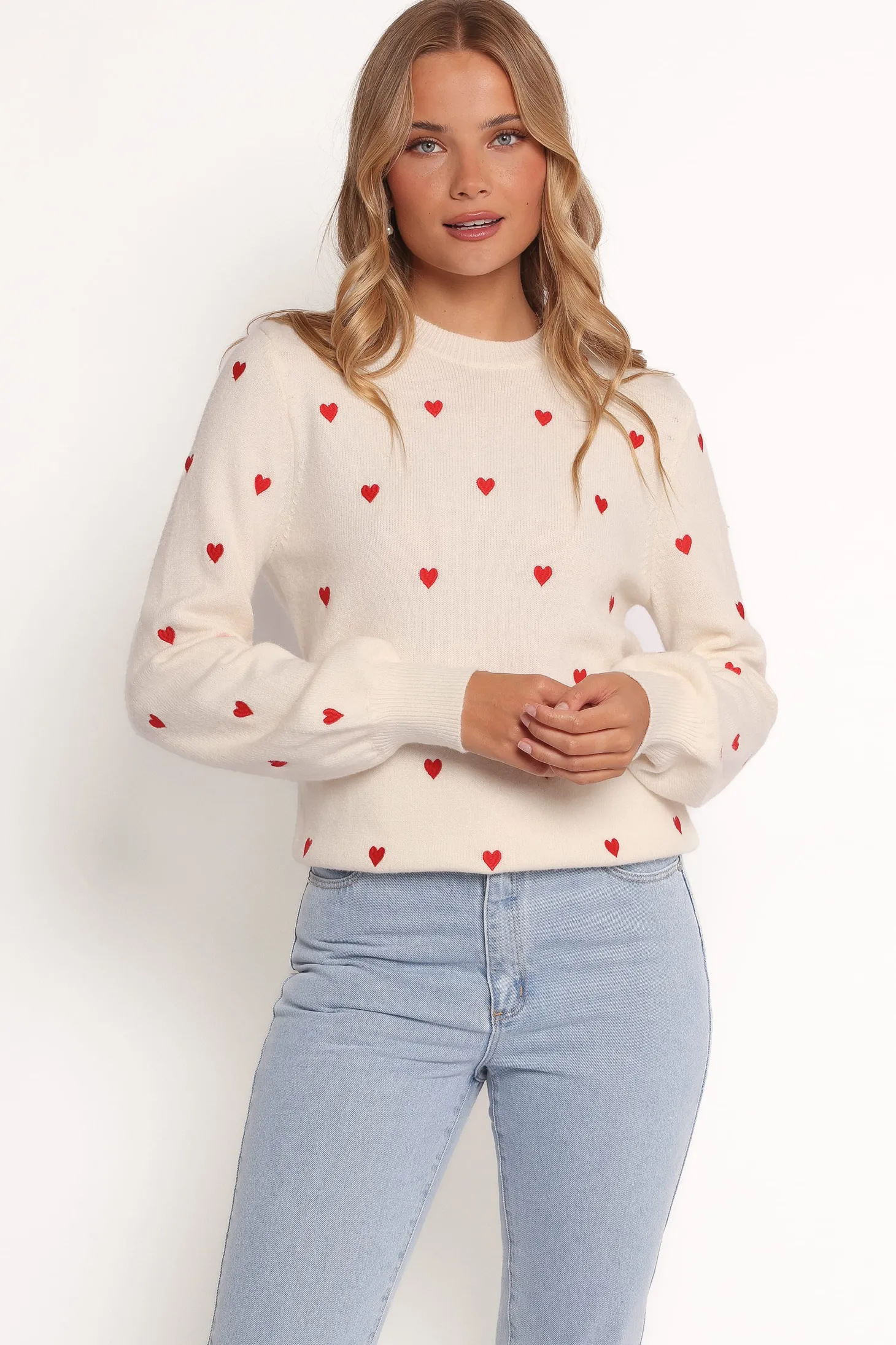 Xadie All Over Mini Heart Sweater