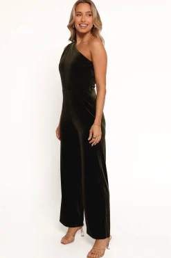 Xita Velvet One Shoulder Jumpsuit