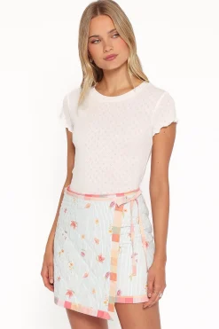 Yana Faux Wrap Quilted Mini Skirt