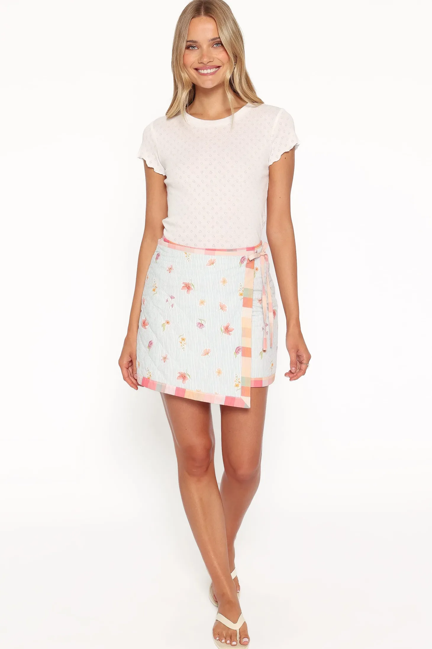 Yana Faux Wrap Quilted Mini Skirt
