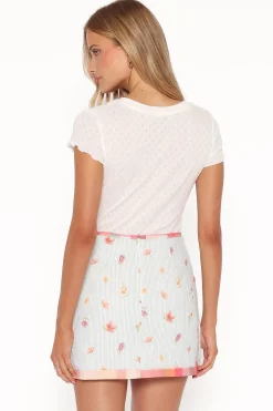 Yana Faux Wrap Quilted Mini Skirt