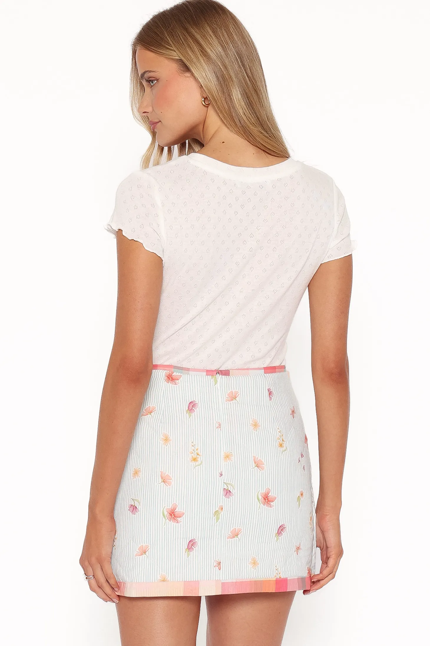 Yana Faux Wrap Quilted Mini Skirt