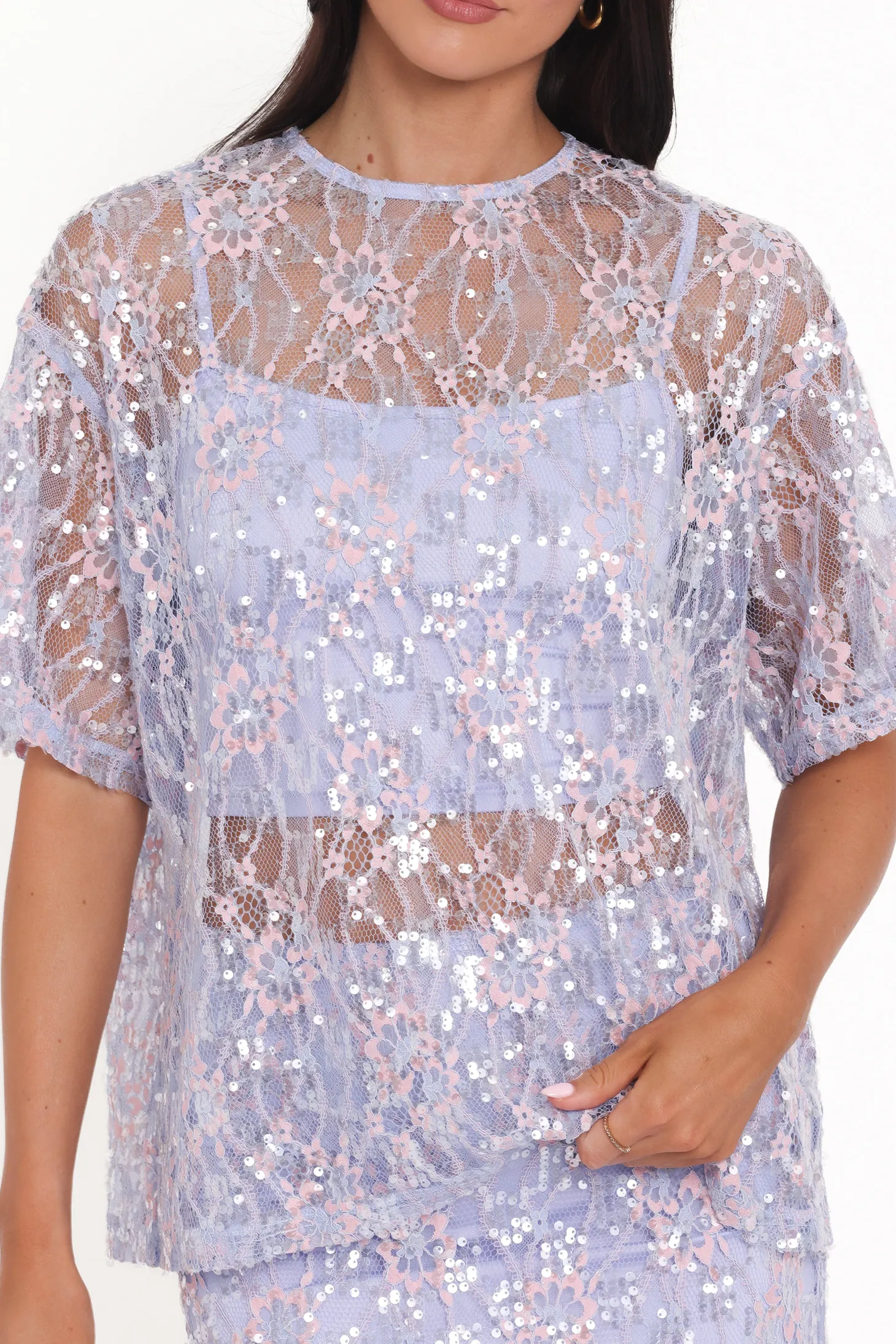 Yonder Sheer Lace Tee Top