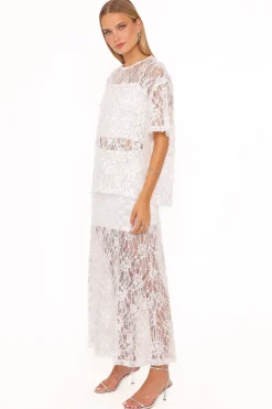 Yonder Sheer Panel Lace Maxi Skirt