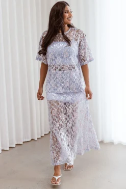 Yonder Sheer Panel Lace Maxi Skirt